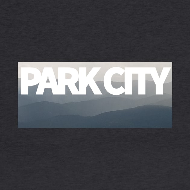 Park City Mountainscape White Text by MountainFlower